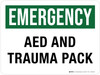 Emergency: AED and Trauma Pack Landscape - Wall Sign Emergency: AED and Trauma Pack Landscape - Wall Sign