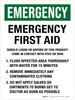 Emergency: Emergency First Aid Station (Liquid and Vapors) Portrait - Wall Sign Emergency: Emergency First Aid Station (Liquid and Vapors) Portrait - Wall Sign