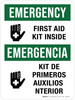 Emergency: First Aid Kit Inside Bilingual Portrait - Wall Sign Emergency: First Aid Kit Inside Bilingual Portrait - Wall Sign