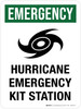 Emergency: Hurricane Emergency Kit Station Portrait - Wall Sign