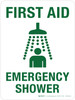 First Aid Emergency Shower Portrait - Wall Sign First Aid Emergency Shower Portrait - Wall Sign