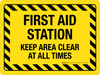 First Aid Station - Keep Area Clear At All Times Landscape - Wall Sign