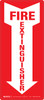 Fire Extinguisher Arrow Down Portrait - Wall Sign 4" X 9"