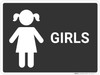 Girl's Bathroom with Icon Landscape - Wall Sign Girl's Bathroom with Icon Landscape - Wall Sign