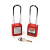 Red 76mm Steel Shackle Lockout Padlock – Keyed Different 