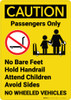 Caution: Escalator Passengers Only Rules - Wall Sign