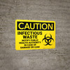 Caution: Infectious Waste Notify Public Health Authority - Wall Sign Caution: Infectious Waste Notify Public Health Authority - Wall Sign
