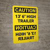 Caution: 13'6" High Trailer Mirrored - Wall Sign