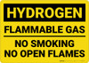Caution: Flammable Gas No Smoking Open Flames - Wall Sign Caution: Flammable Gas No Smoking Open Flames - Wall Sign