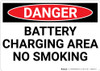 Danger: Battery Charging Area No Smoking - Wall Sign