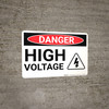Danger: High Voltage With Hazard Icon - Wall Sign Danger: High Voltage With Hazard Icon - Wall Sign