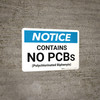 Notice: Public Health Contains No PCBs - Wall Sign