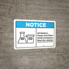 Notice: All Beakers Flasks And Other Small Containers - Wall Sign