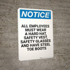 Notice: All Employees Must Wear Portrait - Wall Sign
