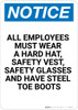 Notice: All Employees Must Wear Portrait - Wall Sign