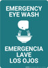 Emergency Eye Wash Bilingual Spanish - Wall Sign Emergency Eye Wash Bilingual Spanish - Wall Sign