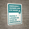 Emergency Shower Eye Wash Portrait Bilingual Spanish - Wall Sign Emergency Shower Eye Wash Portrait Bilingual Spanish - Wall Sign