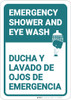 Emergency Shower Eye Wash Portrait Bilingual Spanish - Wall Sign Emergency Shower Eye Wash Portrait Bilingual Spanish - Wall Sign