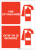 Fire Extinguisher Portrait With Icon Bilingual Spanish - Wall Sign