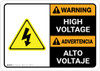 Warning: High Voltage Bilingual Spanish - Wall Sign Warning: High Voltage Bilingual Spanish - Wall Sign
