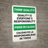 Think Quality Bilingual Spanish - Wall Sign