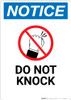 Notice: Do Not Knock with Icon - Wall Sign