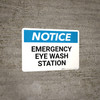 Notice: Emergency Eye Wash Station Landscape - Wall Sign