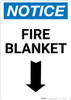 Notice: Fire Blanket with Down Arrow Portrait - Wall Sign Notice: Fire Blanket with Down Arrow Portrait - Wall Sign