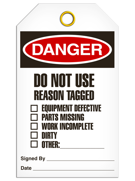 Danger Do Not Use Tags