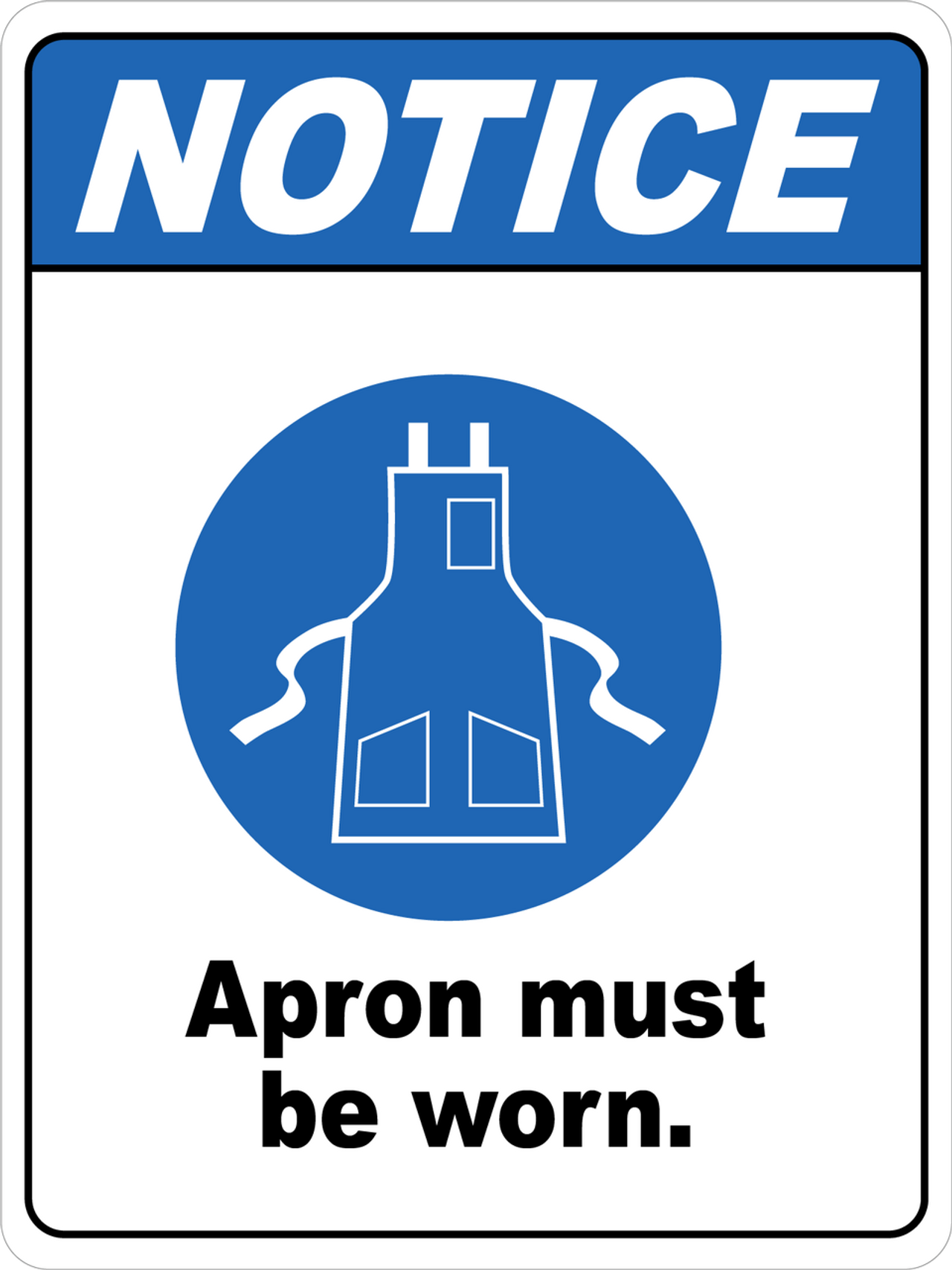 Notice Apron Must Be Worn Floor Sign