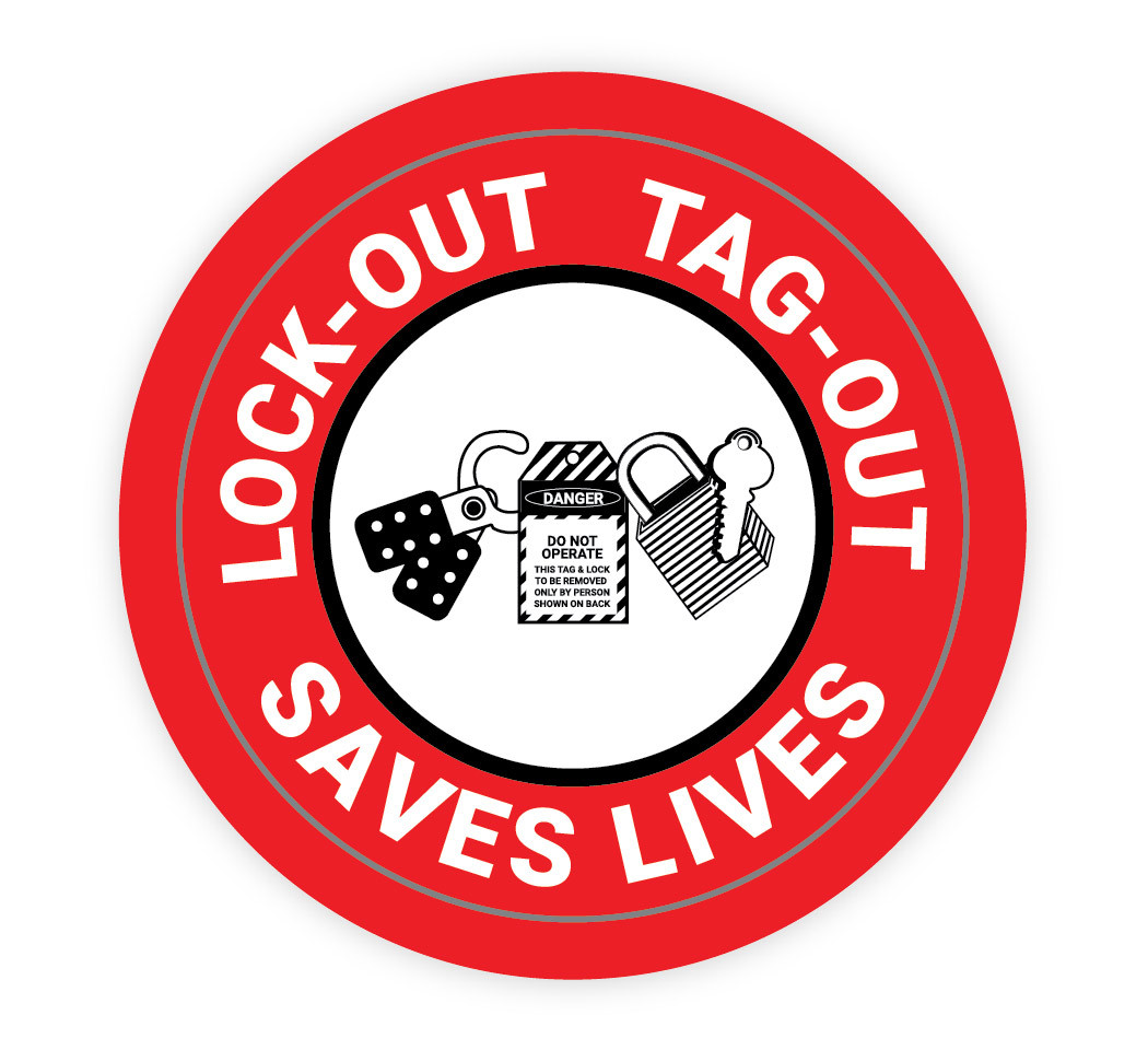 Lock-Out Tag-Out Saves Lives - Hard Hat Sticker