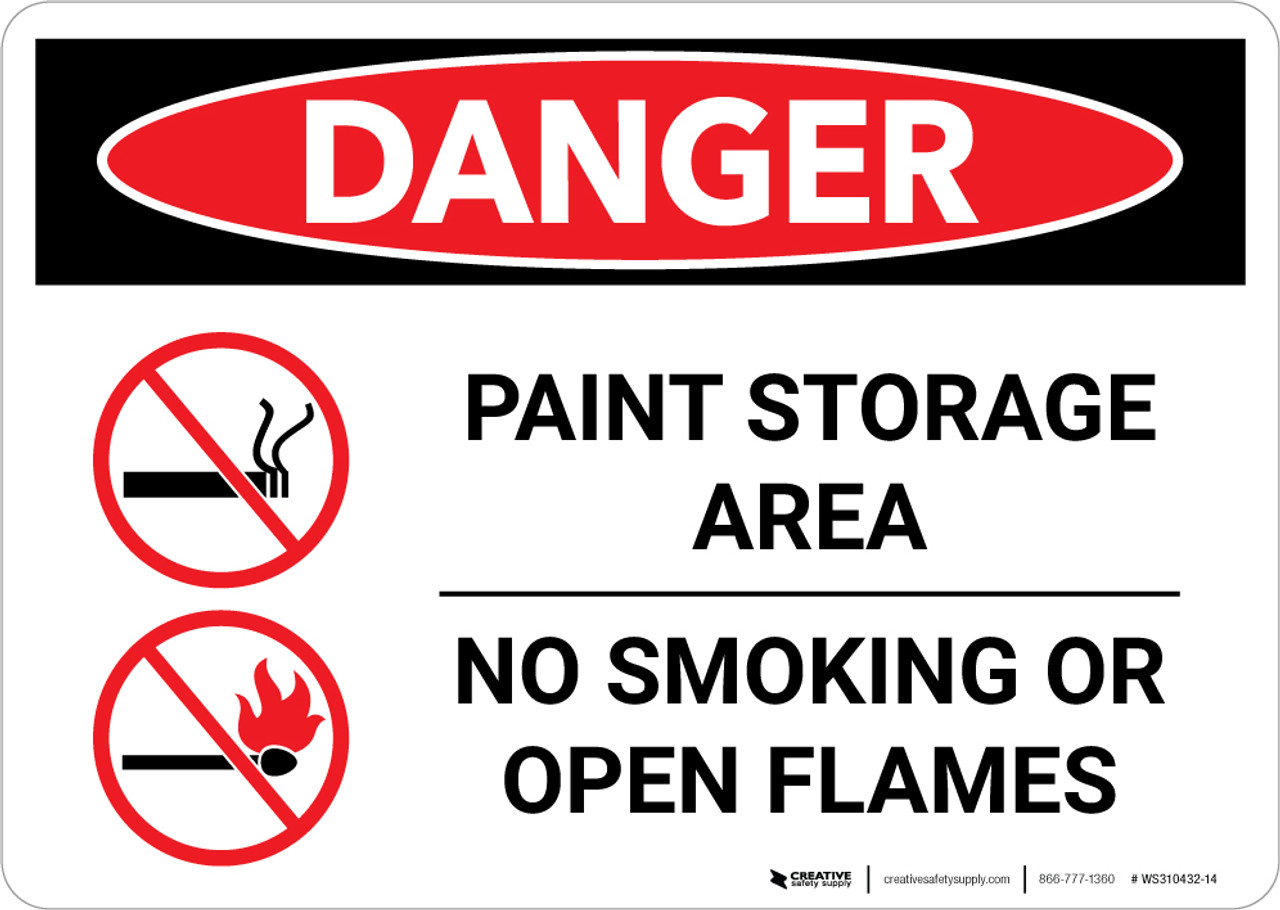 Danger Paint Storage Area No Smoking Or Open Flames Landscape