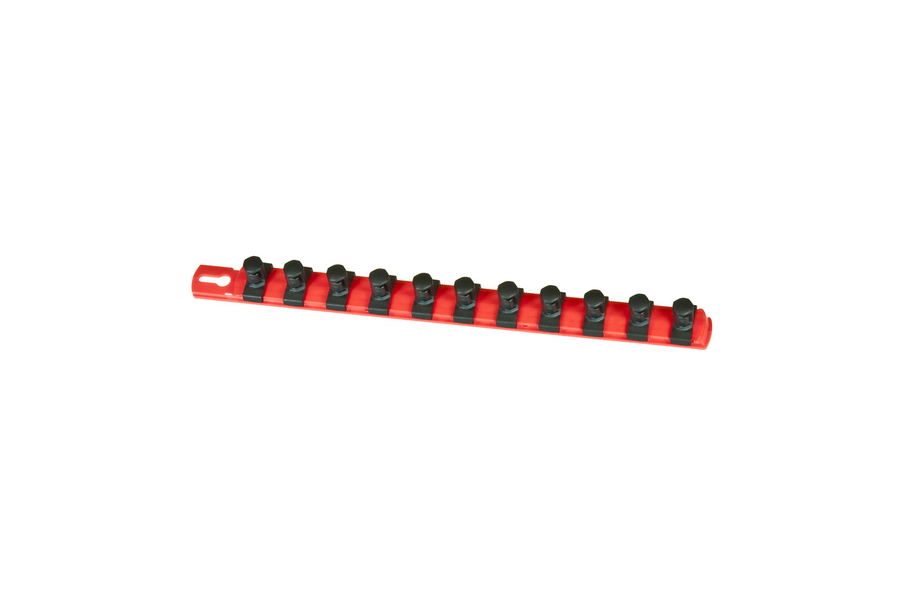 13” Socket Organizer and 11 Twist Lock Clips Red 1/2”