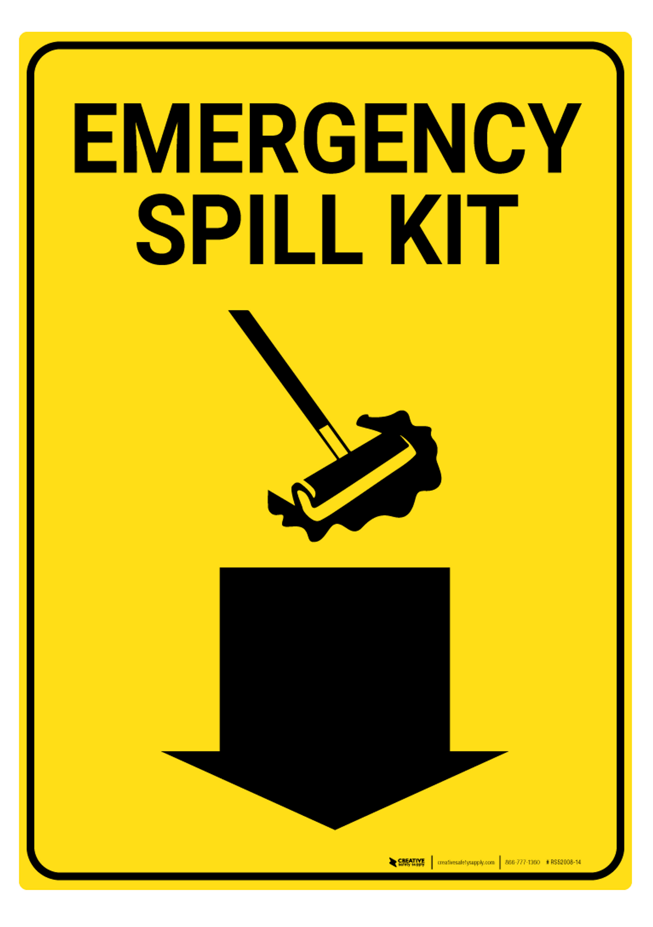 Emergency Spill Kit - Rack Mounted Sign