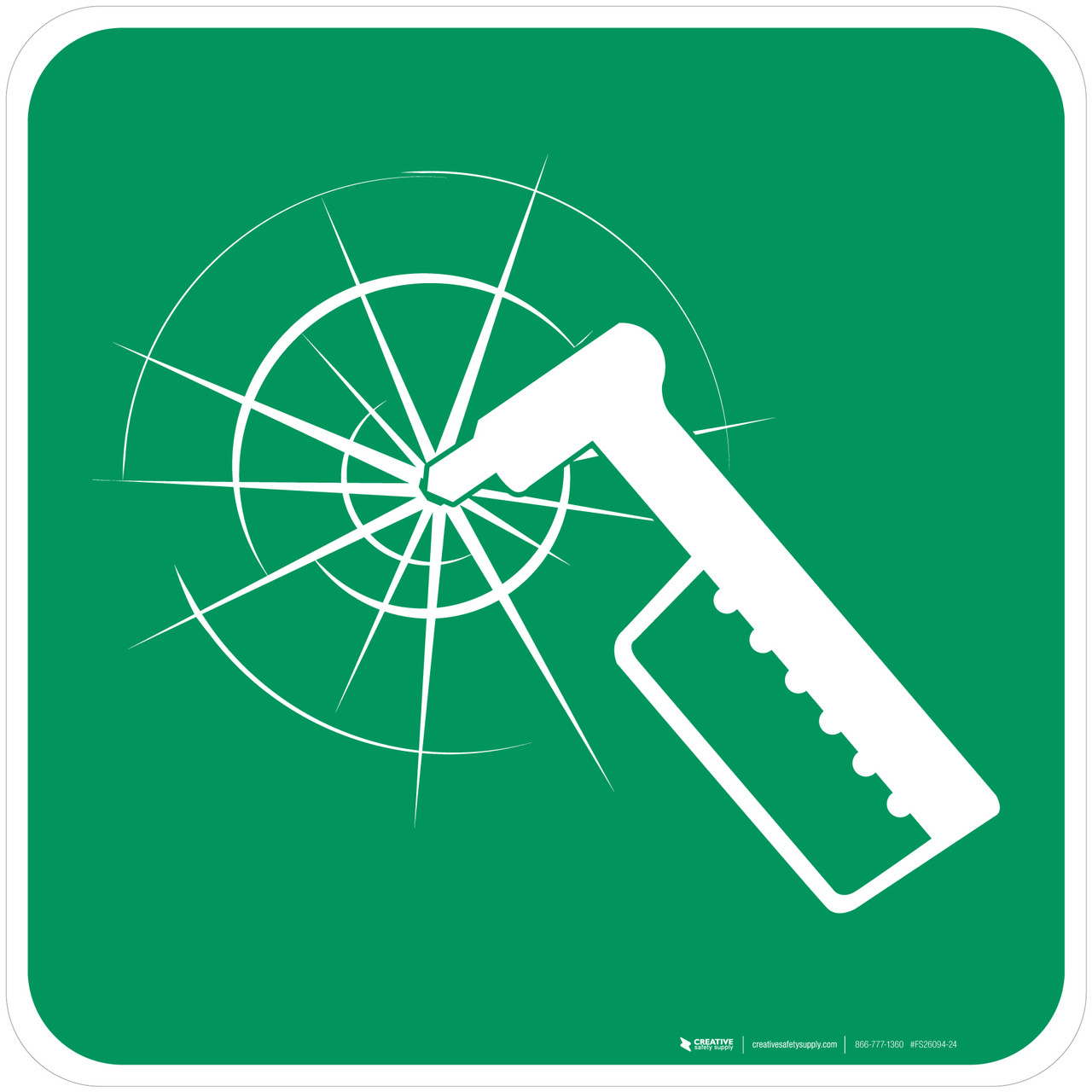 Emergency Hammer Safe Condition ISO Floor Sign Creative Safety Supply