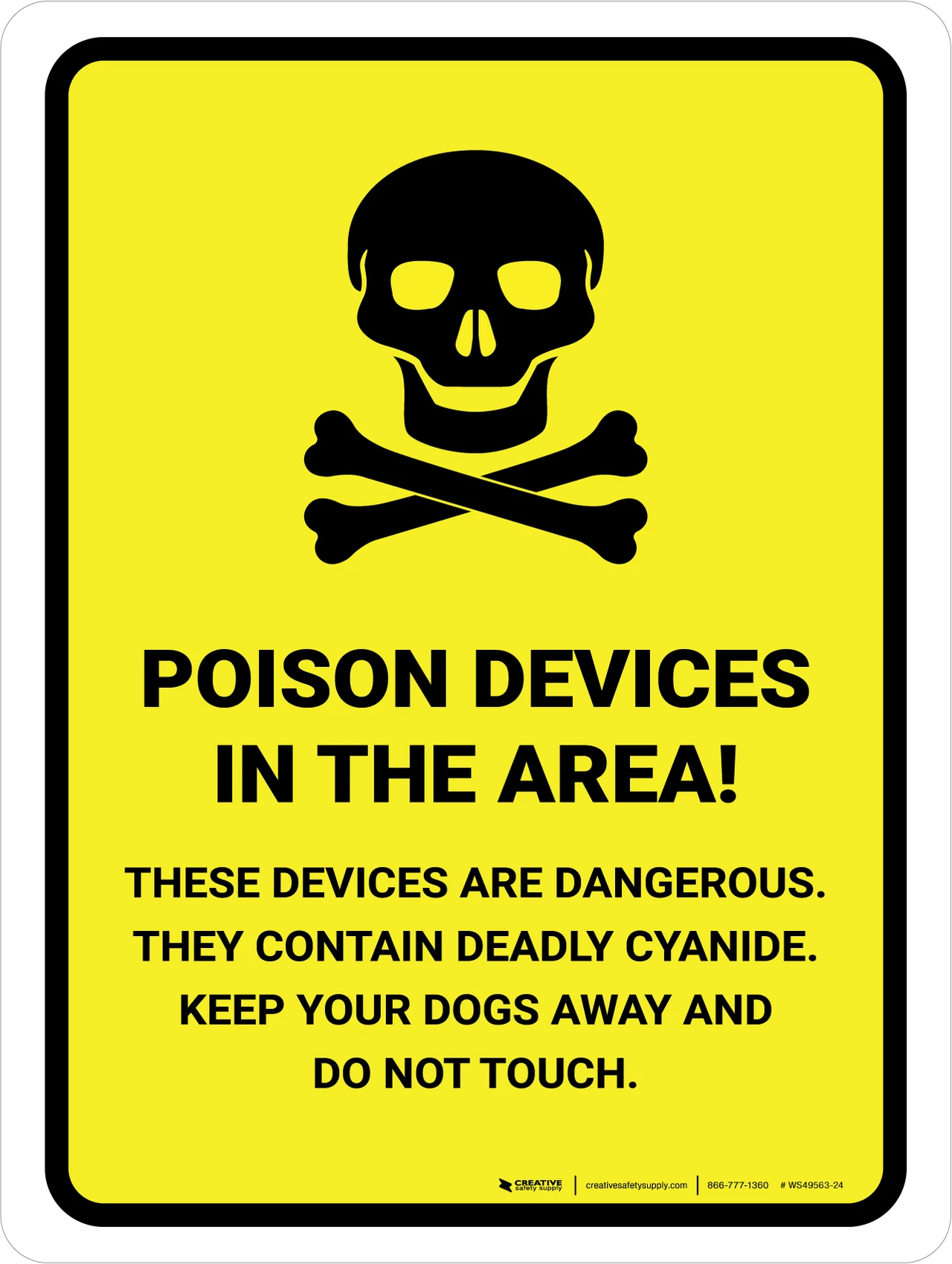 Poison Devices In The Area with Icon Portrait - Wall Sign