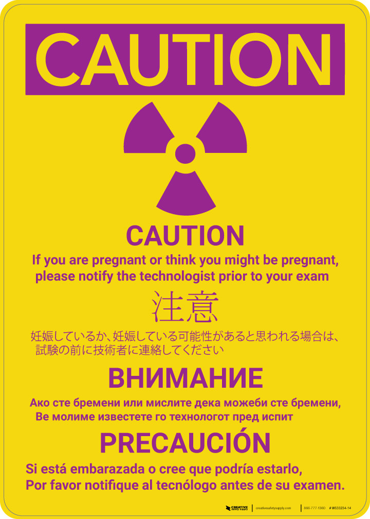 Radiation Pregnancy Warning Signs Creative Safety Supply
