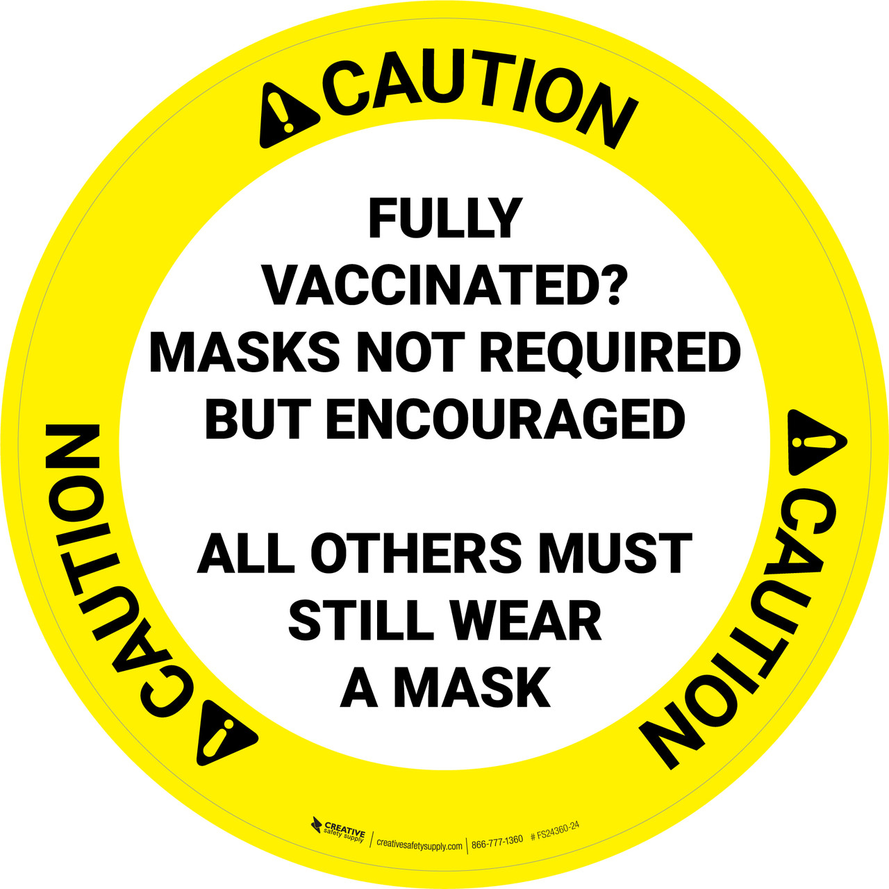 Caution Fully Vaccinated? Masks Not Required But Encouraged All Others