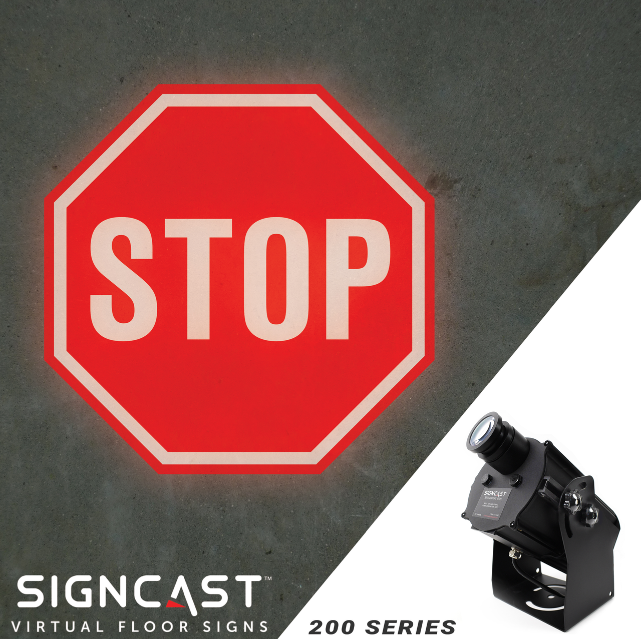 SignCast™ S200 Proyector Virtual de Señales Señal de Stop