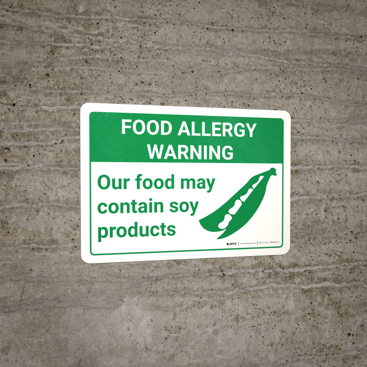 Warning: Food Allergy Warning Food May Contain Soy with Icon Landscape ...