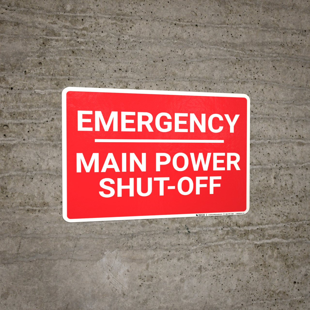 Emergency Main Power Shut Off Landscape - Wall Sign