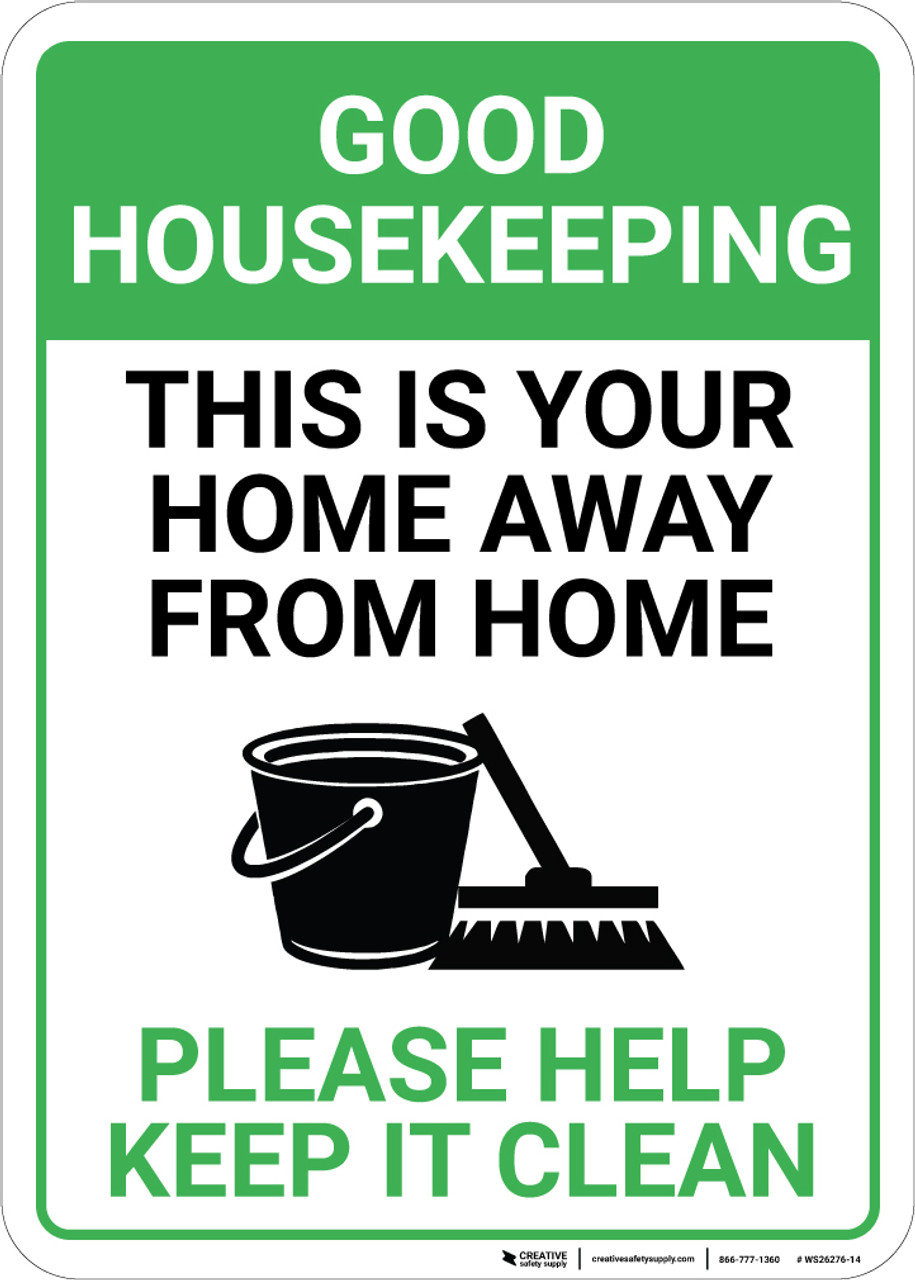 Good Housekeeping Please Help Keep It Clean With Icon Portrait Wall Sign