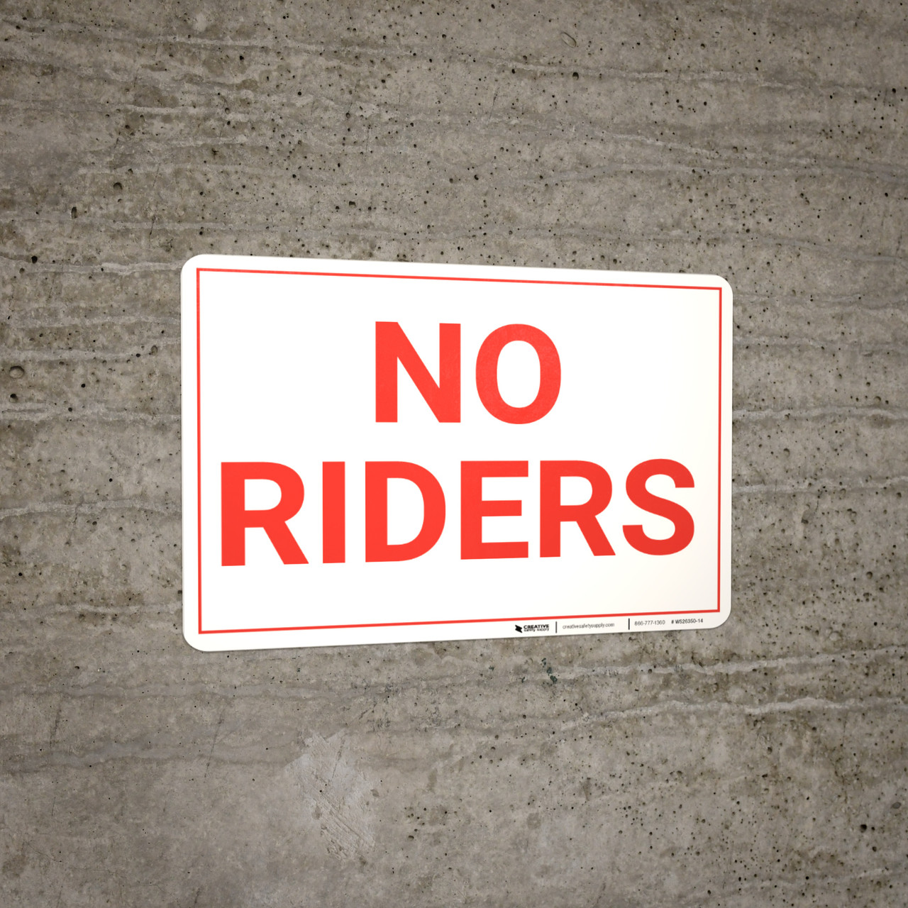 No Riders Landscape - Wall Sign