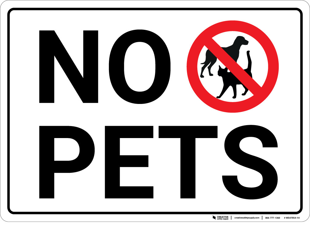 No Pets with Icon Landscape Wall Sign Creative Safety Supply
