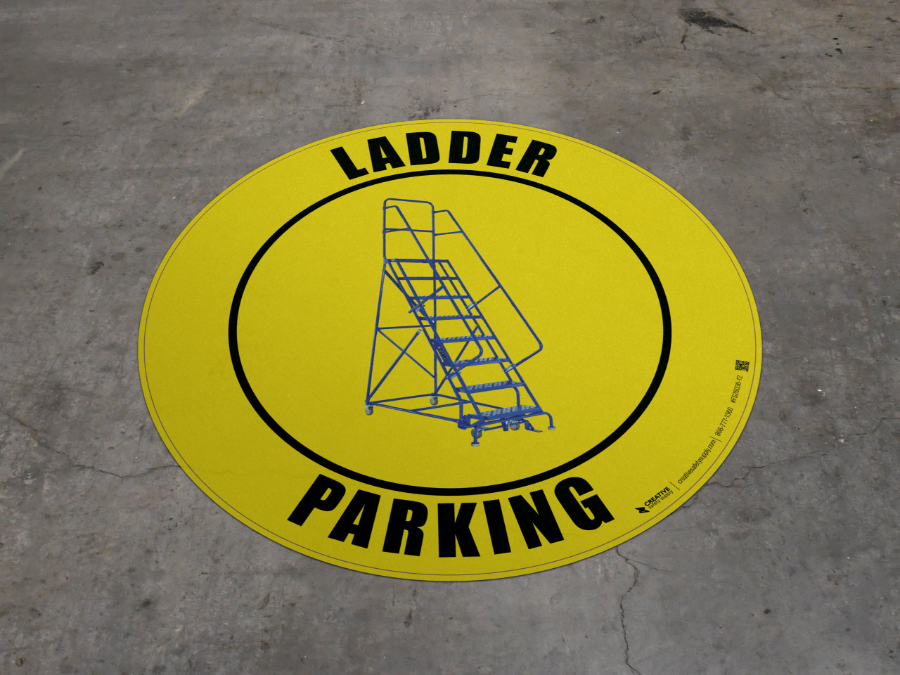 Ladder Parking Yellow Floor Sign