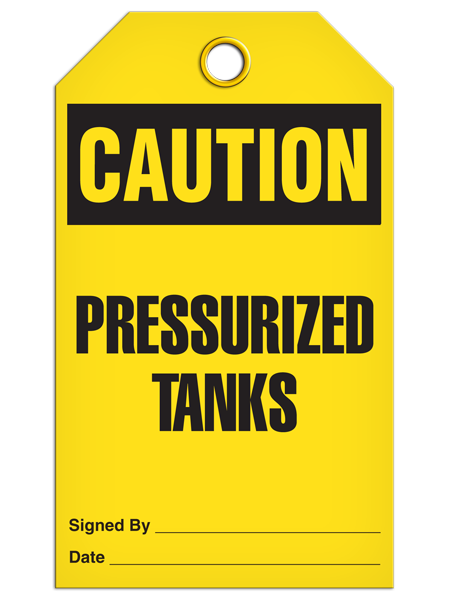 Caution Pressure Tank Tags