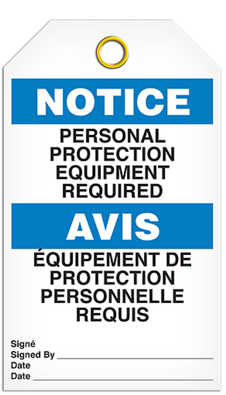 Notice English/French Ppe Req Tags