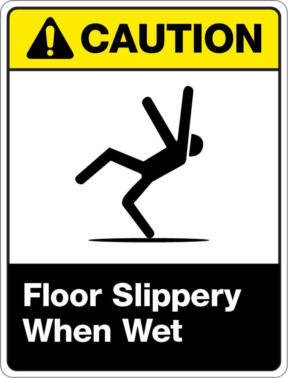 Caution Slippery When Wet Wall Sign Creative Safety Supply 