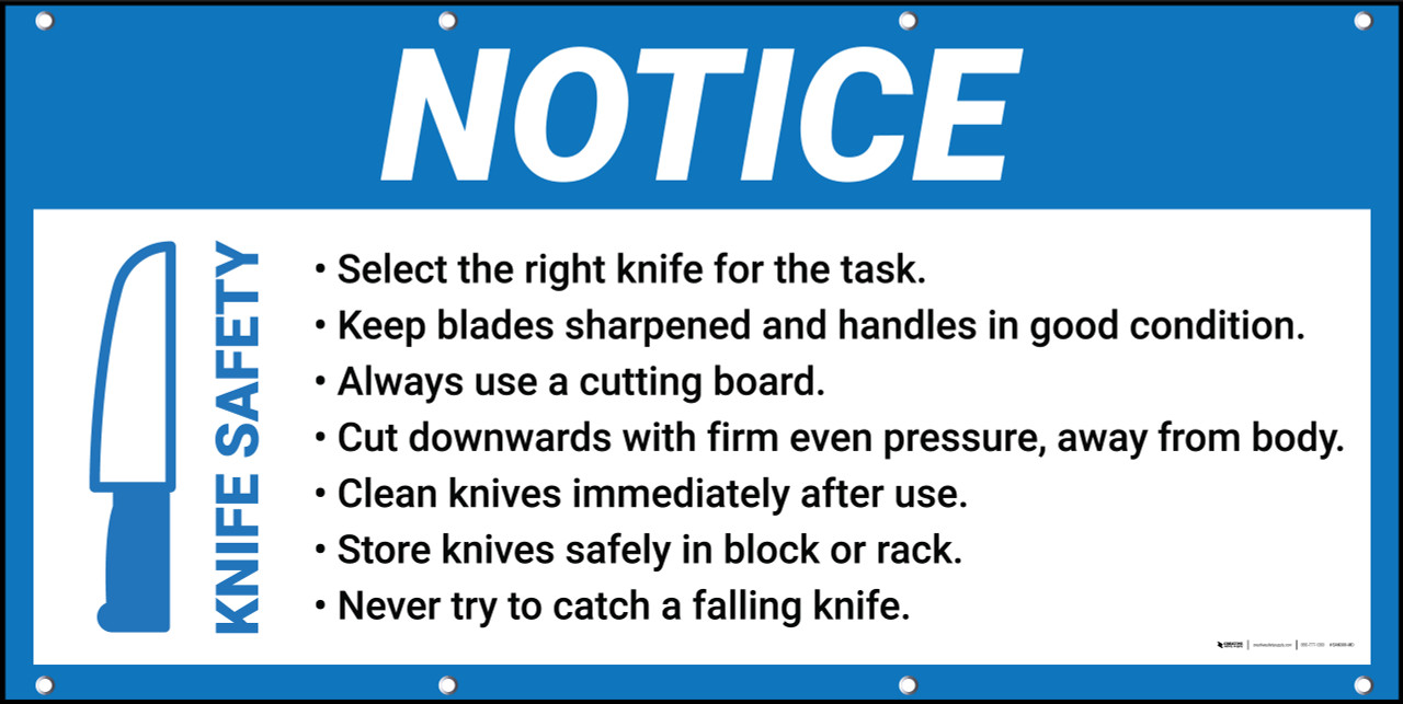 Notice Knife Safety Banner | Creative Safety Supply
