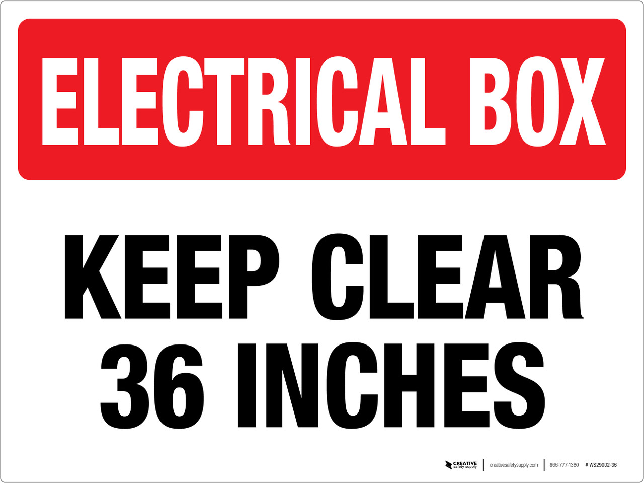 Electrical Box Keep Clear 36 inches
